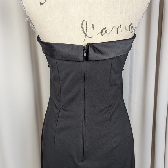 Y2K Morgan & Co. by Linda Bernell Strapless Beaded Formal Dress Black Size 7/8 - Picture 7 of 13